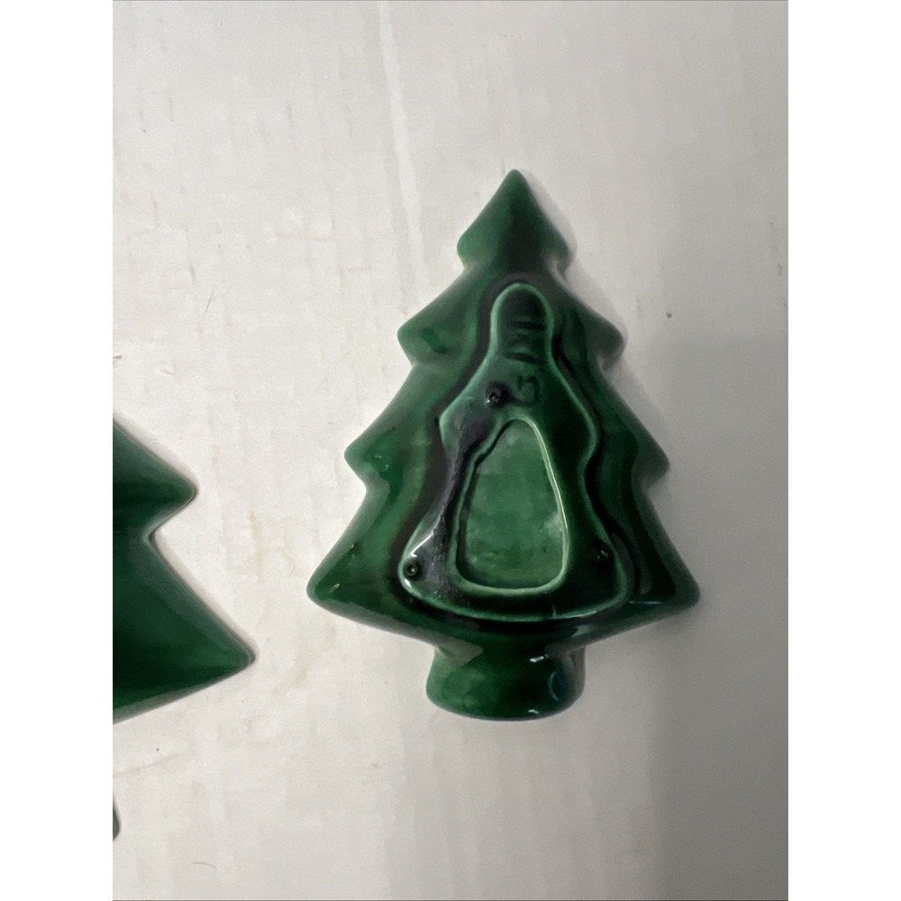 Vtg. 3 PCs Nesting Ceramic Splatter Speckle Christmas Tree Candy Trinket Dishes - Picture 5 of 8